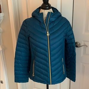 Michael Kors Teal Puffer Jacket - L